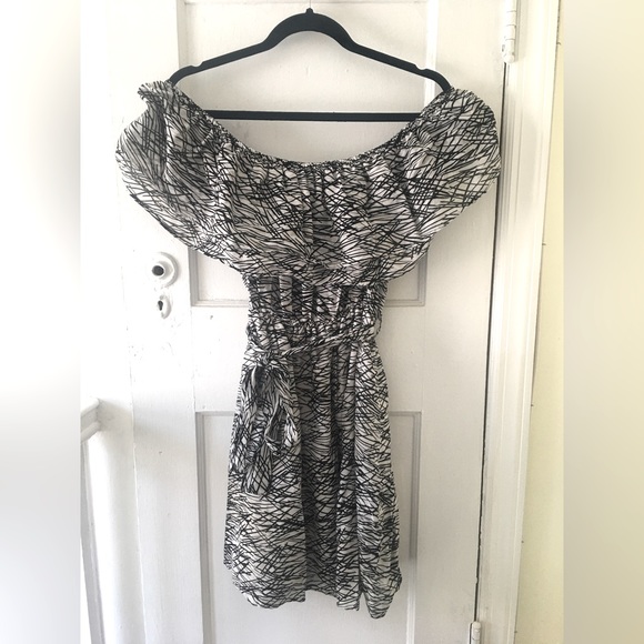 L Size Black and White Summer Dress - Picture 1 of 5